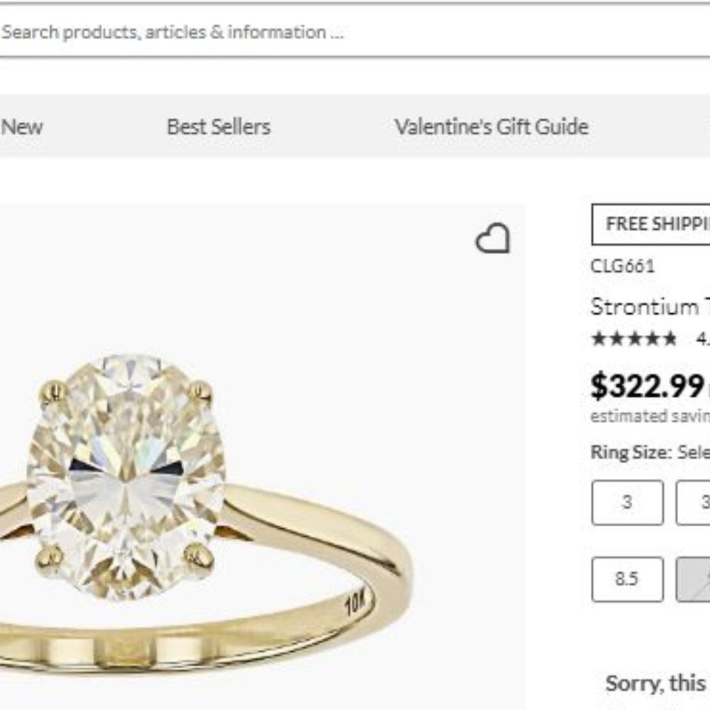 10k Solid 2.3ct- NWOT- JTV- SOLD OUT!!! Beautiful Solitaire Ring Size 5.5